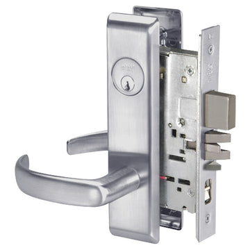 Accentra 8847FL Grade 1 Apartment or Dormitory Entrance with Auxiliary Latch Mortise Lock, Pacific Beach Lever